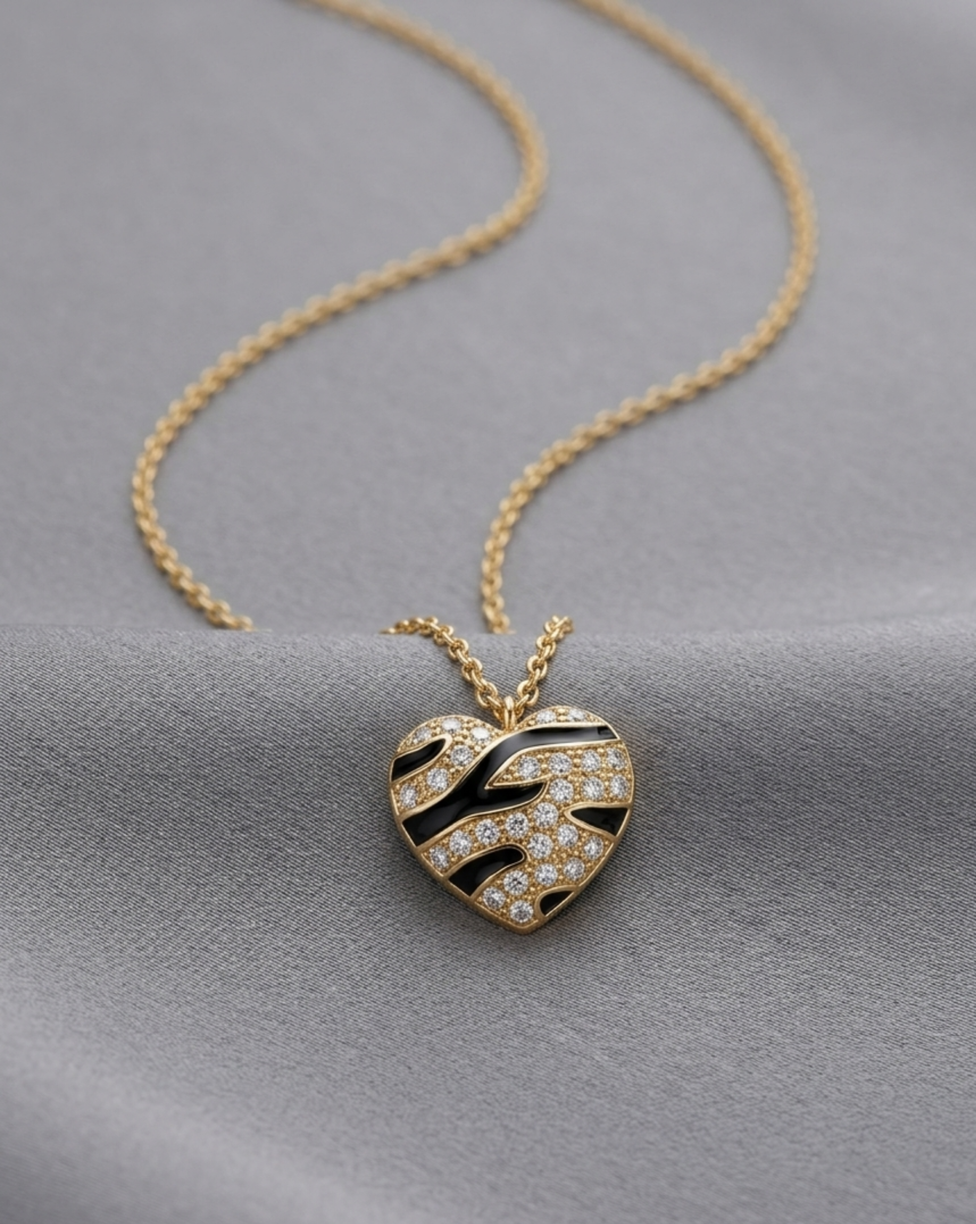 Zebra Pave Heart Pendant - Image 2